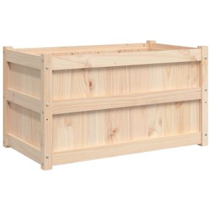 vidaXL jardinera de madera maciza de pino 90x50x50 cm