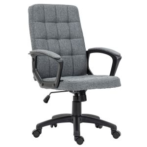 Silla de oficina espuma, acero, lino, tablero multicapa color gris