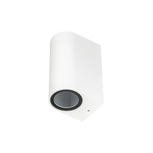 Apliques de pared cilindrico para dos bombilla LED gu10 blanco(aprgu10-1b)