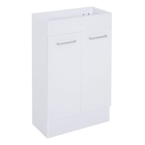 Mueble de baño mdf color blanco 50x86x25 cm kleankin, hogar - baño