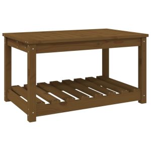 vidaXL mesa de jardín madera maciza pino marrón miel 82,5x50,5x45 cm