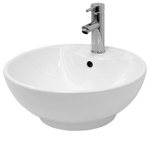 Lavabo sobre encimera - 420 x 420 x 170 mm blanco ecd germany