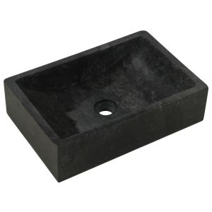 vidaXL lavabo de mármol negro con brillo 45x30x12 cm