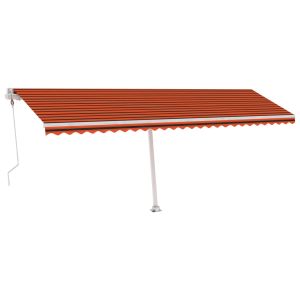 vidaXL toldo automático LED sensor de viento naranja marrón 600x300 cm