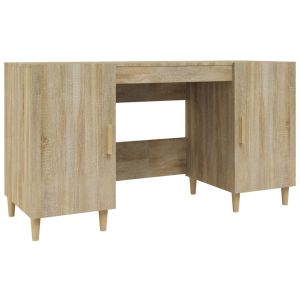 vidaXL escritorio madera contrachapada roble sonoma 140x50x75 cm