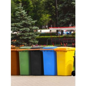 Contenedor de basura reciclables de colores con ruedas 240l | 240 l - verde