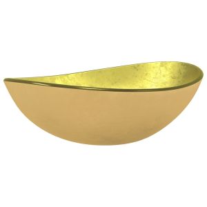 vidaXL lavabo de vidrio templado dorado 54,5x35x15,5 cm