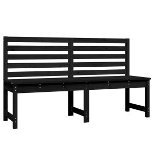 vidaXL banco de jardín madera maciza pino negro 157,5 cm