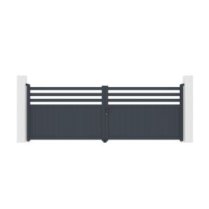 Puerta automática batiente 4m nevis 400b140 gris + motor ranger b150