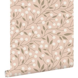 Estahome papel pintado diseño floral rosa - 50 x 900 cm - 139590