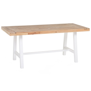 Mesa de comedor de madera de acacia clara/blanco 170 x 80 cm scania