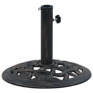 vidaXL base de sombrilla de hierro fundido negro y bronce 9 kg 40 cm