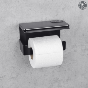Daske portarrollos papel higiénico adhesivo negro izquierdo bliss 2