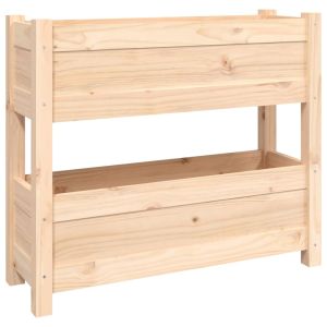 vidaXL jardinera de madera maciza de pino 77x25x66 cm