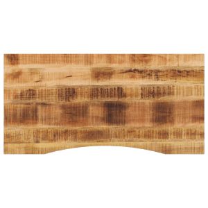 vidaXL tablero escritorio con curva madera mango rugosa 120x60x2,5 cm