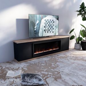 Chimenea móvil y electrica 1500w chimenea móvil arosio 150 negro
