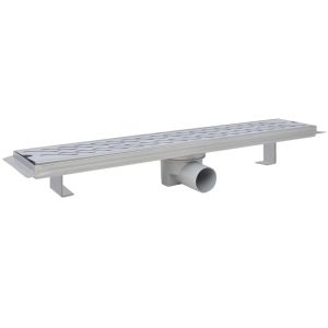 vidaXL desagüe de ducha lineal ondulado acero inoxidable 630x140 mm