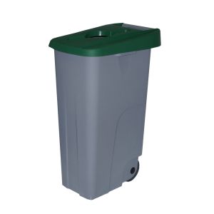 Denox - contenedor de basura denox  65,  | 110 l - tapa abierta - verde