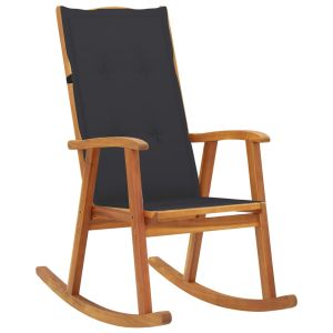 vidaXL silla mecedora con cojines madera maciza de acacia