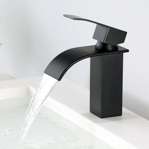 Grifo para lavabo en cascada en abs negro - rumocovo