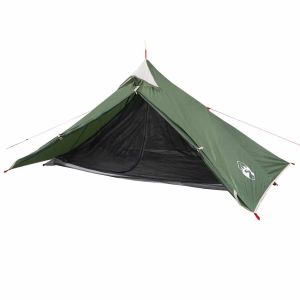 vidaXL tienda de campaña tipi para 1 persona impermeable verde
