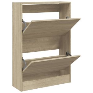 vidaXL zapatero de madera de ingeniería roble sonoma 60x21x87,5 cm