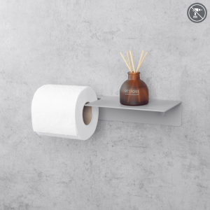 Daske portarrollos papel higiénico adhesivo gris derecho base line