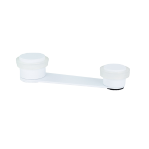 Tope retenedor giratorio inox blanco, adhesivo y/o tornillo