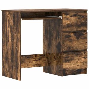 vidaXL escritorio de madera contrachapada roble ahumado 90x45x76 cm
