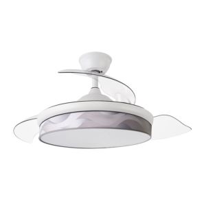 Ventilador dc moda 72w blanco/ola gris 3 aspas