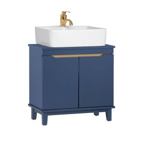 Armario para debajo del lavabo 2 puertas azul bzr113-b sobuy