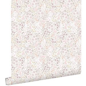 Estahome papel pintado flores rosa lila - 53 cm x 10,05 m - 139531