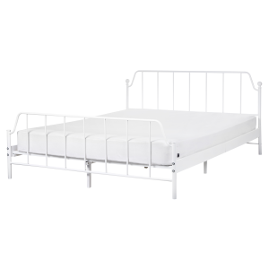 Cama con somier de metal blanco 160 x 200 cm mauressac