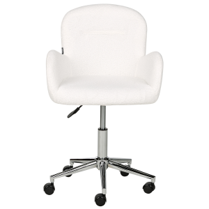 Silla de oficina bouclé blanco crema priddy