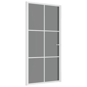 vidaXL puerta interior vidrio egs y aluminio blanco 102,5x201,5 cm