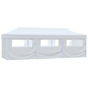 vidaXL carpa de fiestas pop-up plegable con 8 paredes blanco 3x9 m