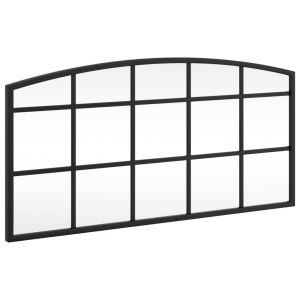 vidaXL espejo de pared arco de hierro negro 60x30 cm