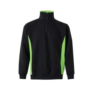 Sudadera bicolor cremallera 3xl negro/verde lima