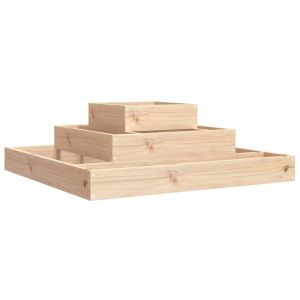 vidaXL jardinera de madera maciza de pino 80x80x27 cm