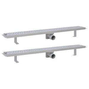 vidaXL desagüe ducha lineal 2 pzs burbuja 930x140 mm acero inoxidable