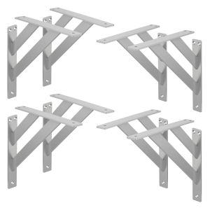 Set de 8x soporte de estante 240x240mm plata