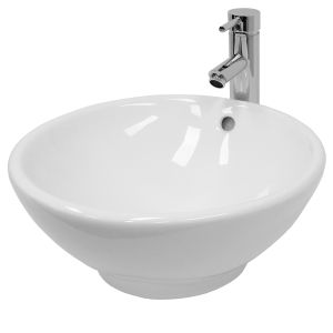 Lavabo sobre encimera - 420 x 420 x 170 mm blanco ecd germany