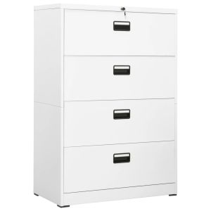 vidaXL armario archivador de acero blanco 90x46x134 cm