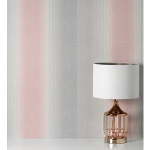 Papel pintado gaulan  lavable de rayas gris y rosa con textura en 5.23m²