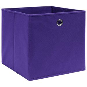 vidaXL cajas de almacenaje 10 uds tela morado 32x32x32 cm