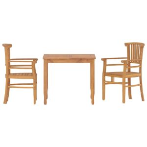 vidaXL juego de comedor para jardín 3 pzas madera maciza de teca