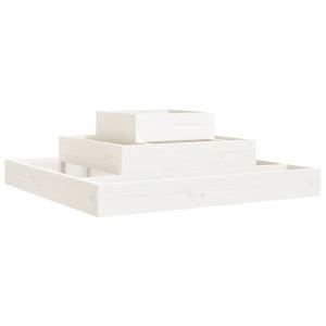 vidaXL jardinera de madera maciza de pino blanco 80x80x27 cm