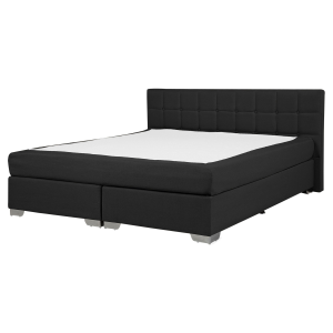 Cama continental de poliéster negro/plateado 160 x 200 cm admiral