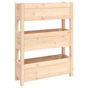 vidaXL jardinera de madera maciza de pino 77x25x104,5 cm