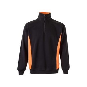 Sudadera bicolor cremallera xl negro/naranja